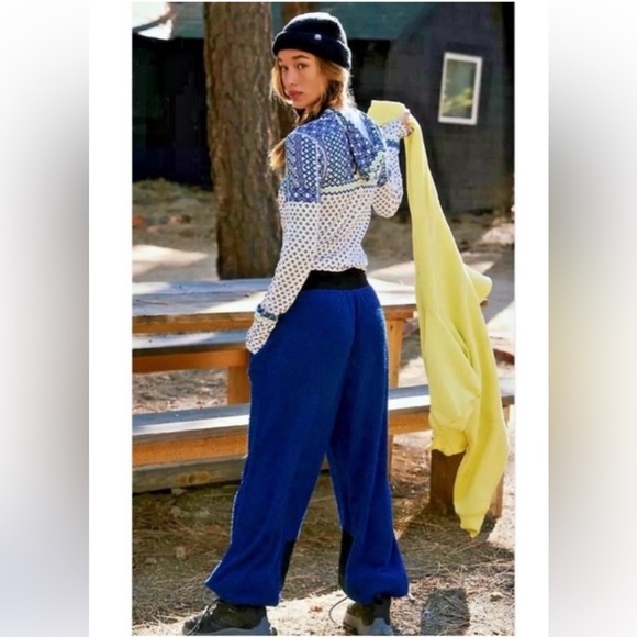 FP Movement Cuddle Up Pants Blue Size XS Blue Black Sherpa $98 Retail NWT - Picture 3 of 7